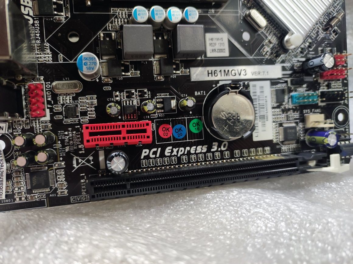 Материнські плати Biostar H61MGV VER:7.0/H61GV3 VER:7.1 S1155 PCIe3.0!