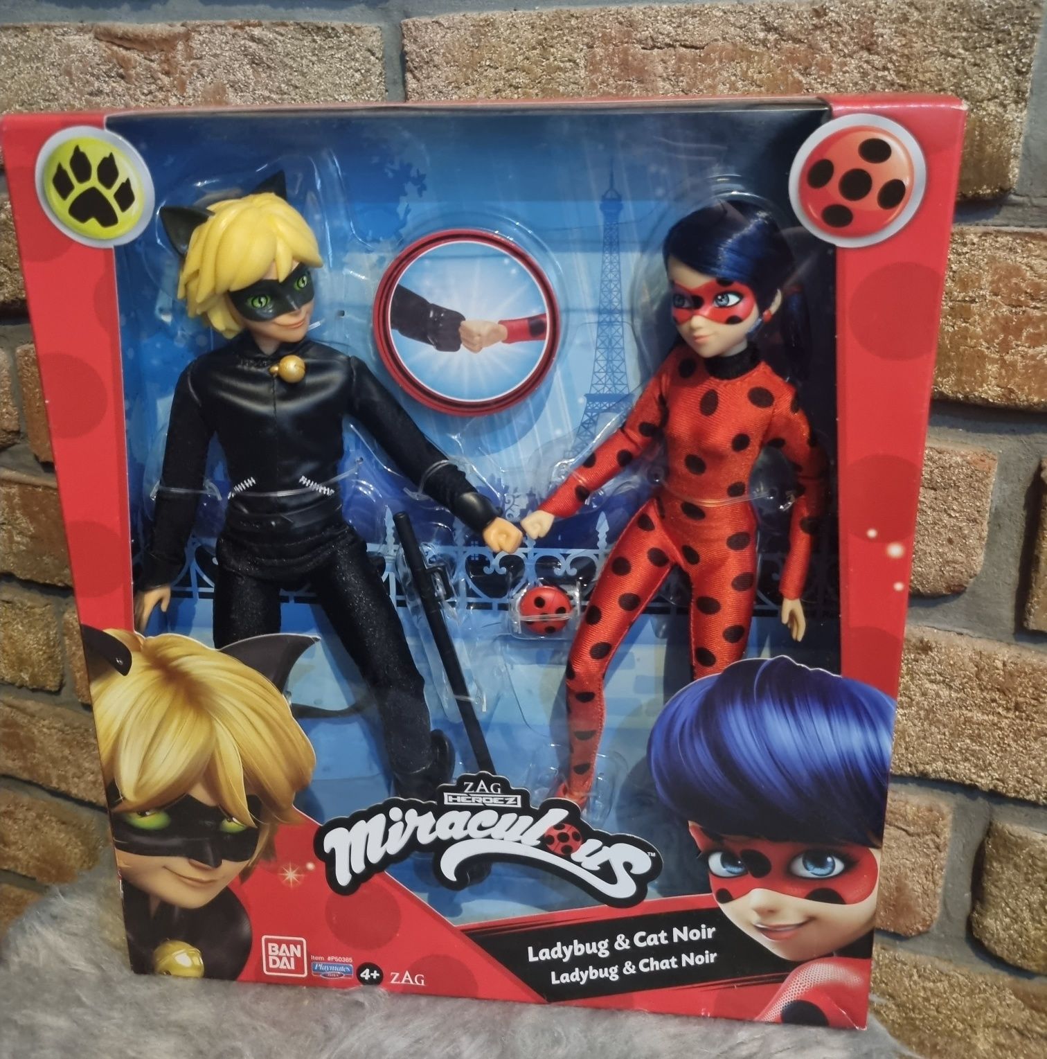 Lalka Miraculous Biedronka I Czarny Kot BANDAI 26 cm.