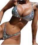 Sexy Strój Kąpielowy BIKINI Brazylijskie Komplet Pół Stringi - S