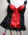 BASIC LINE halka red black seksy gorset 85 D j.nowy pas do pończoch
