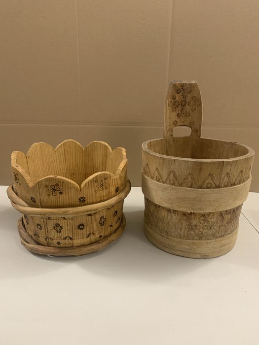 Старовинний дерев'яний посуд, деревʼяні миски