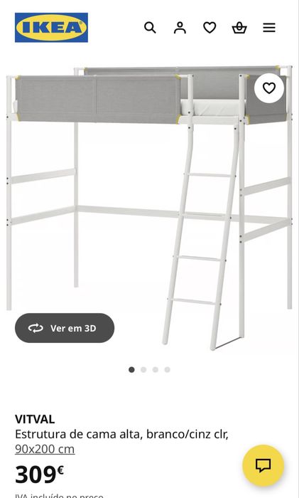 VITVAL Estrutura de cama alta