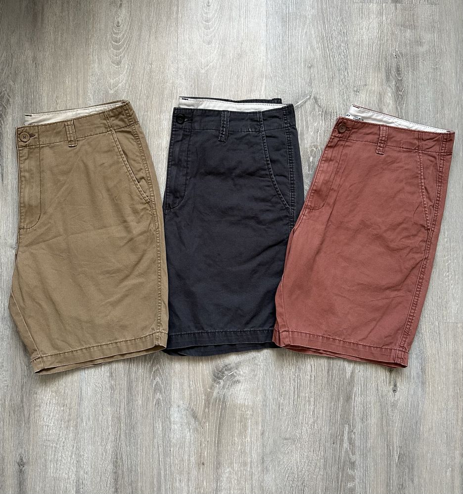 3 пары мужских шорт Old Navy (Straight), размер 36, чоловічі шорти