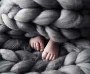 Pled welna merino kocyk czesanka grey