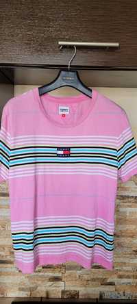 Różowa oryginalna koszulka t-shirt damski Tommy Hilfiger M