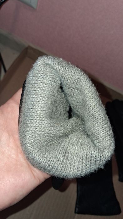 Рукавички шкіряні на шерсті р.8