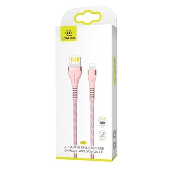 Kabel Lightning USAMS U33 2A Fast Charging 1,2M Pink