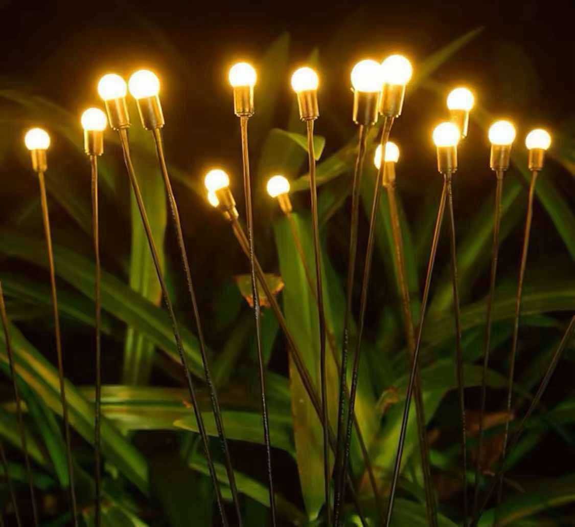 ZESTAW 2 Lampy solarne ogrodowe wbijane led kulki ciepłe światło 70cm