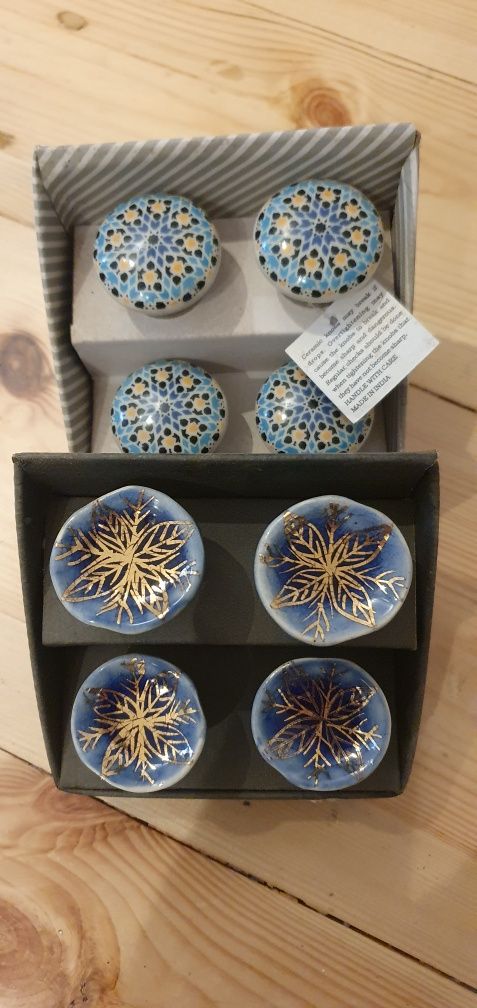 Gałki uchwyty meblowe ceramiczne retro 34 szt