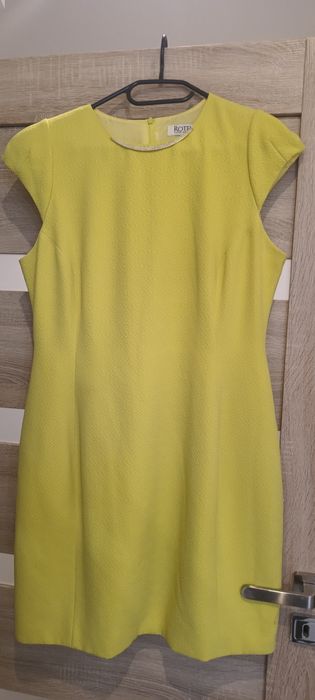 Elegancka limonkowa sukienka w rozmiarze 44 firmy rotex