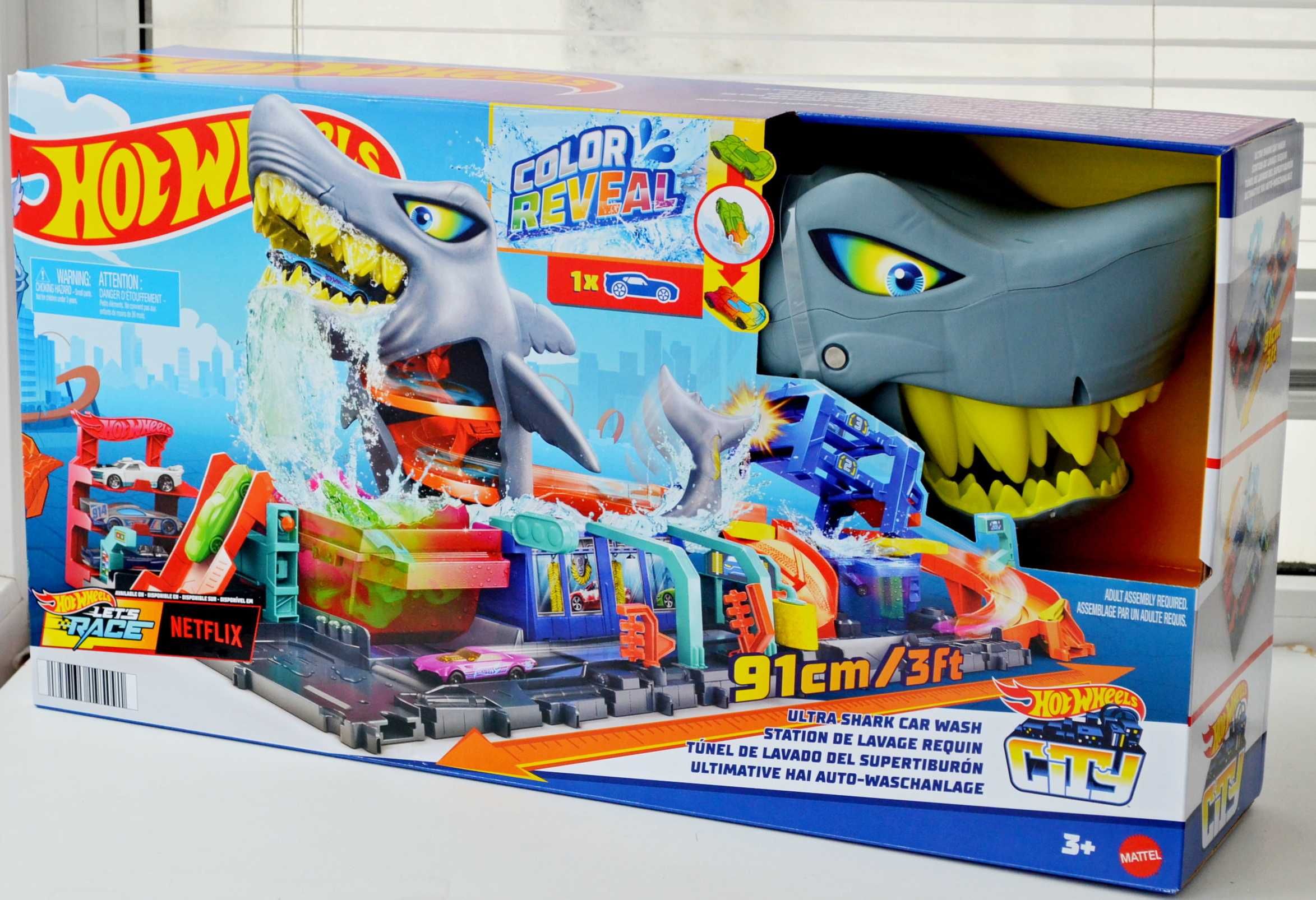 Автомийка Hot Wheels City Ultra Shark Car Wash акула атака акули мойка