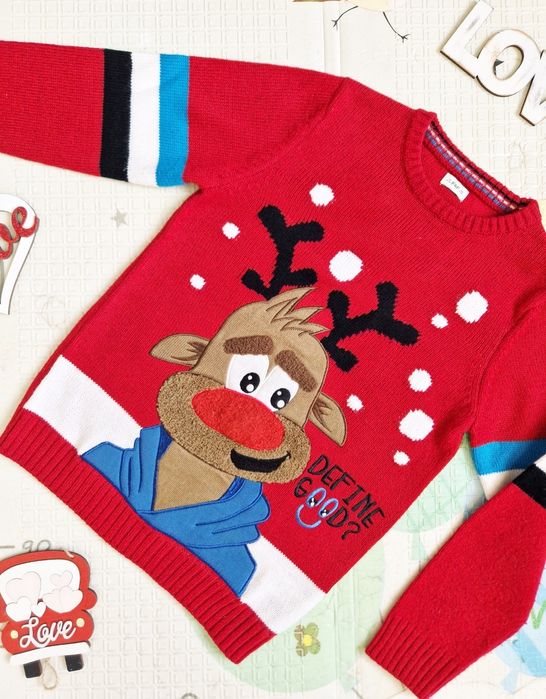 Новорічний Різдвяний светр Fred&Flo хлопчик 9-10 р світшот батнік худі