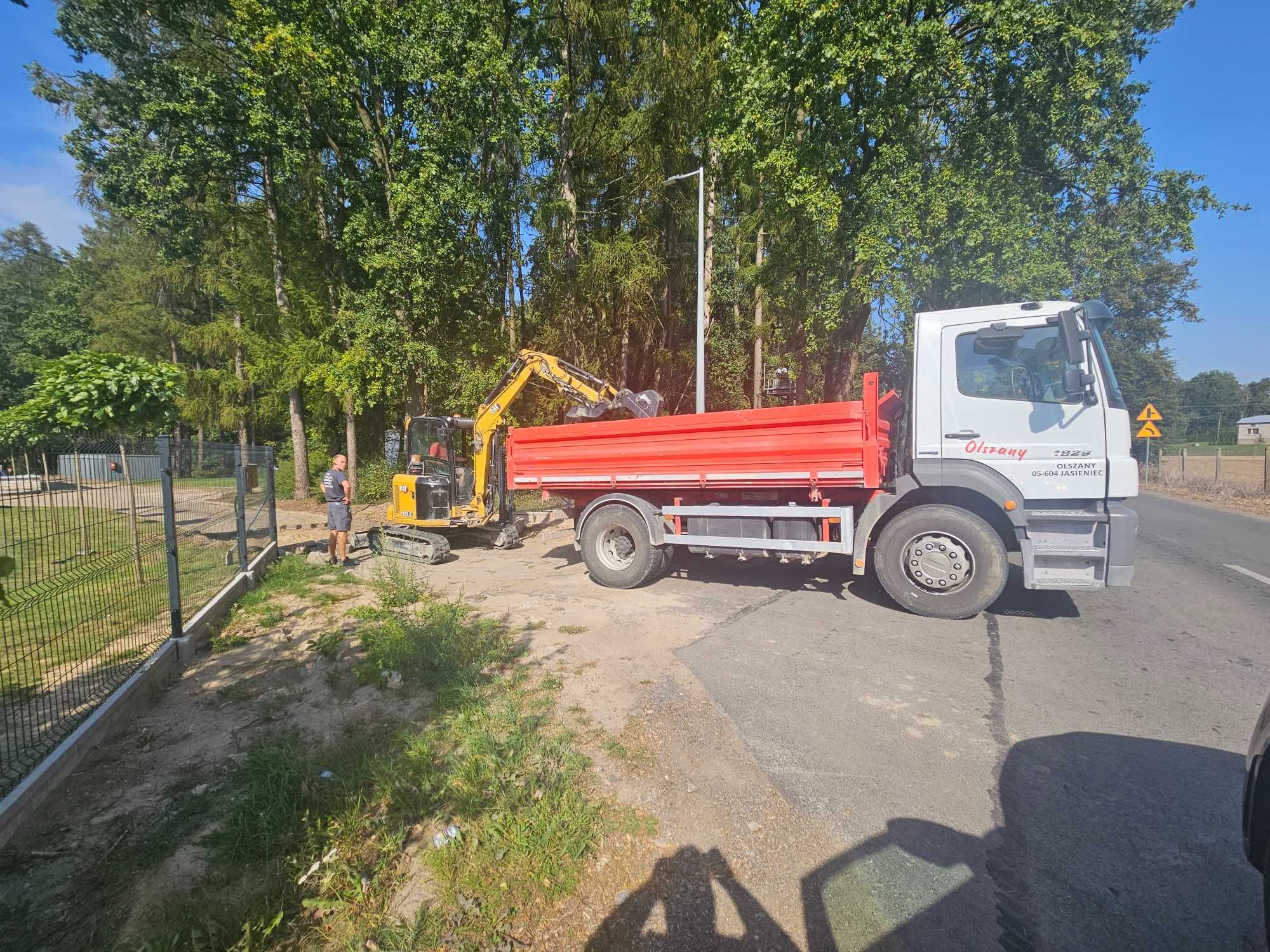 Usługi transportowe wywrotką usługi koparką wykopy rozbiórki młot gruz