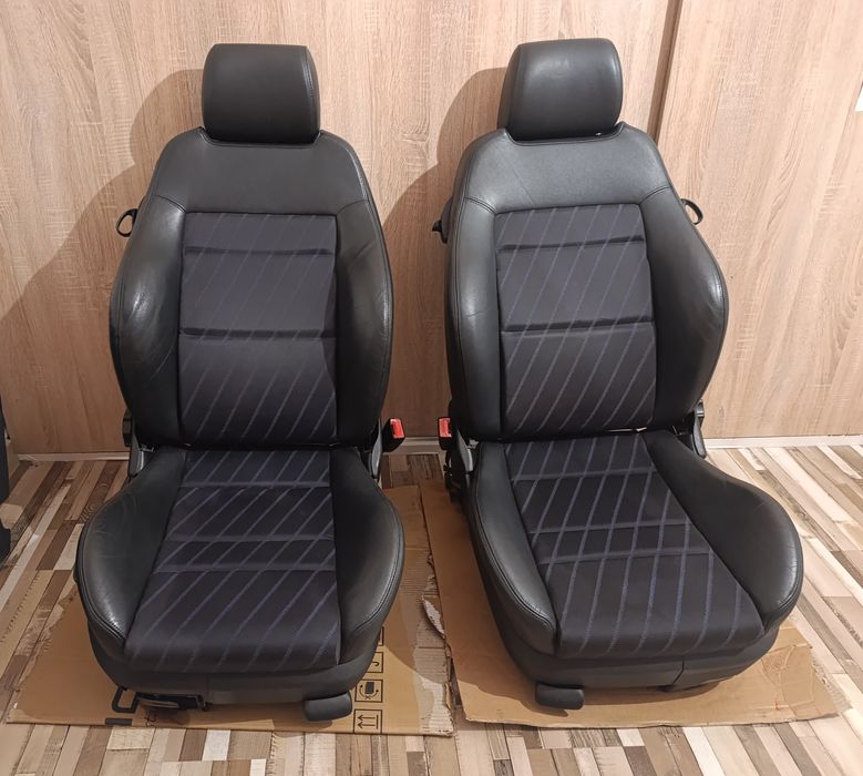 Fotele kubelki komplet z boczkami ,pół skóry grzane Audi A3 8L 3D