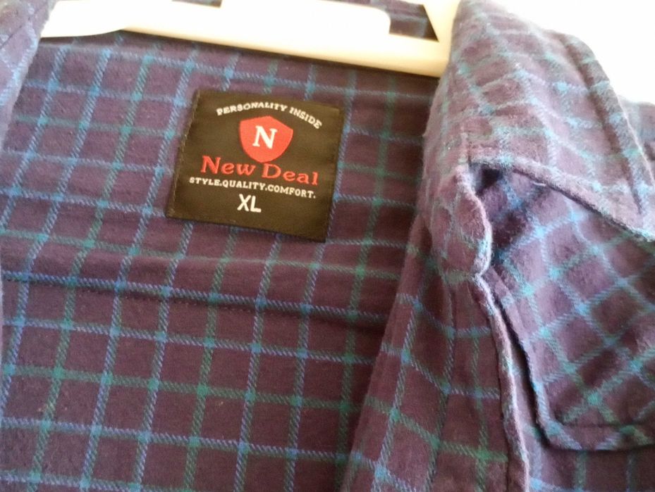 Męska , bawełniana koszula w kratkę - XL - bdb !!