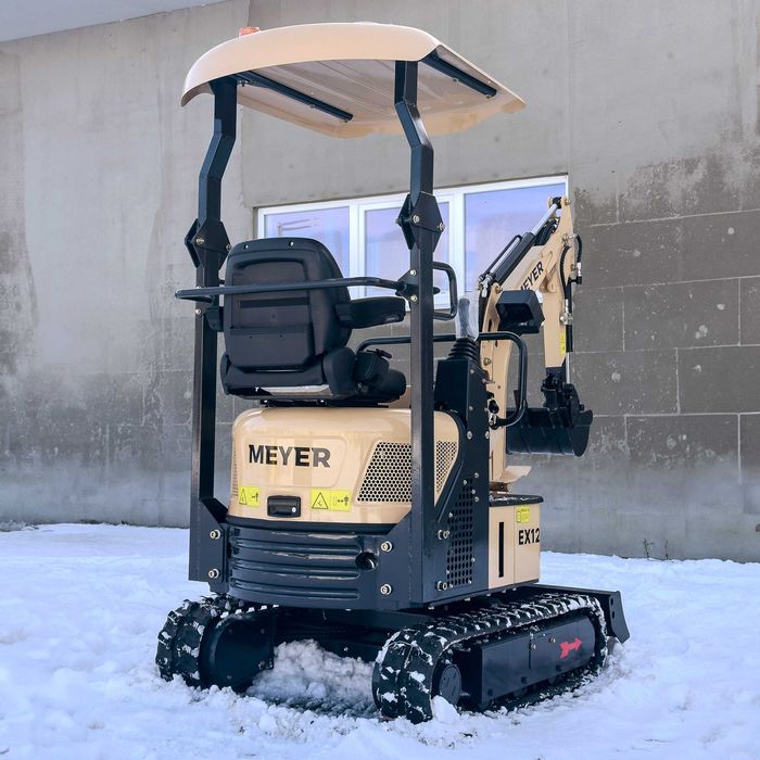 Minikoparka MEYER EX12 | Ramię skrętne | Joystick 2 prędkości jazdy