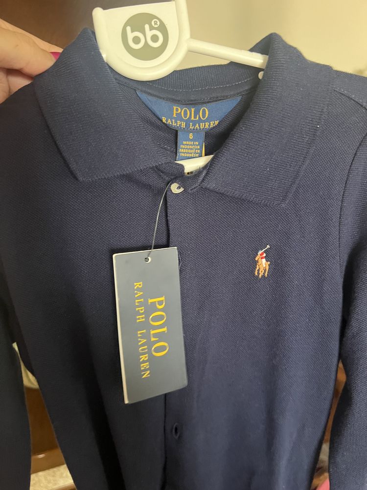 Vestido Ralph Lauren, novo com etiquetas, tamanho 6 anos