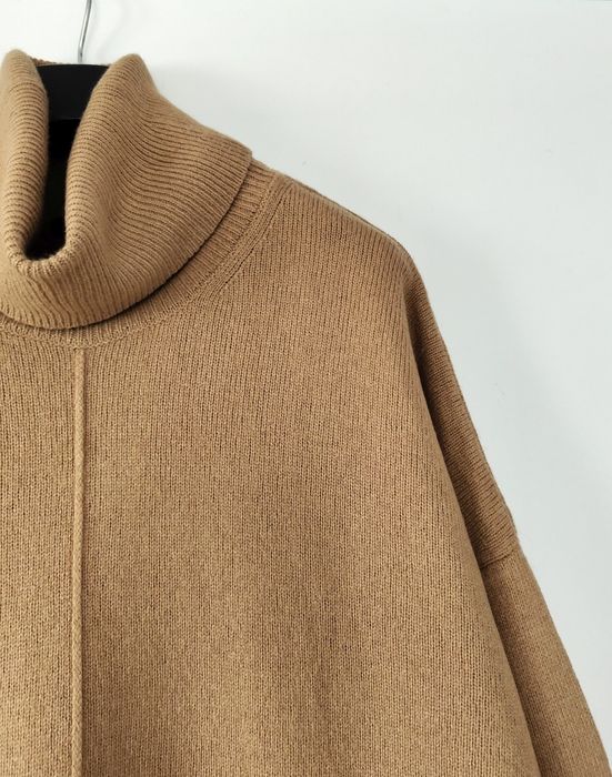 Golf Massimo dutti 38 M brązowy camelowy wełniany wiskozowy kaszmirowy