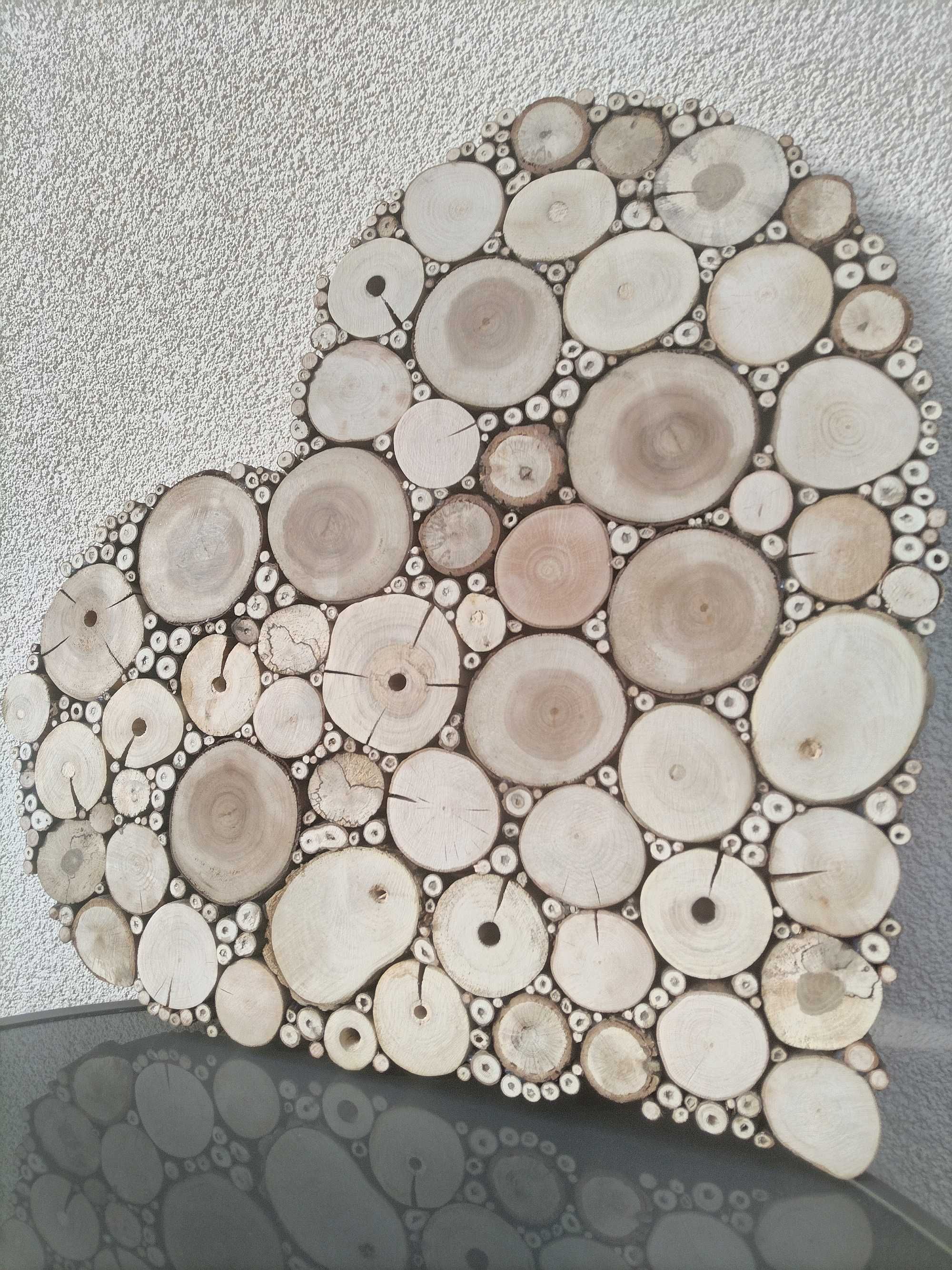 Serce Dekoracja wesele  na ścianę plaster drewniany