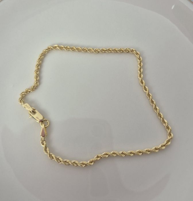 Nowa złota bransoletka splot kordel delikatna p. 585