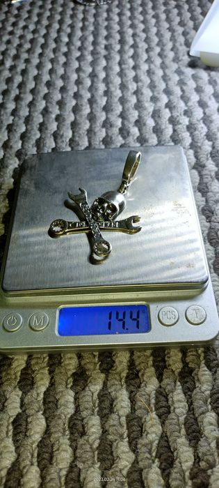 Srebrna zawieszka 14g. z czaszką HARLEV KLUCZE srebro próby 925