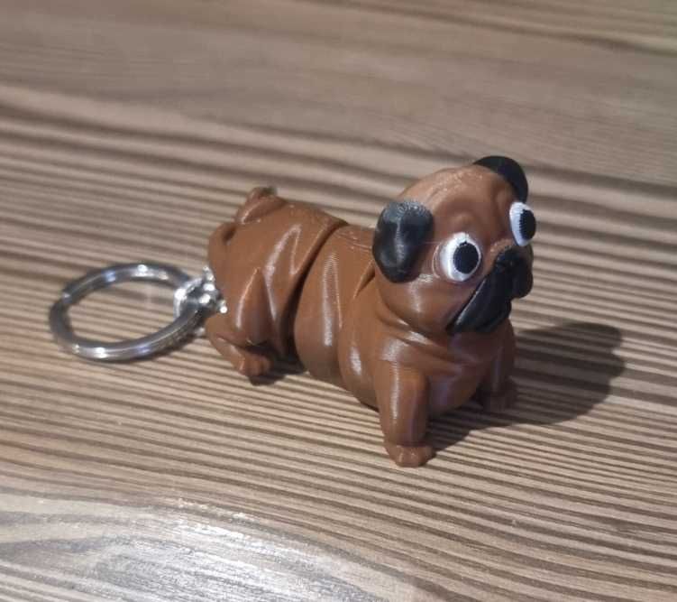 Ruchomy Brelok do kluczy piesek buldog francuski