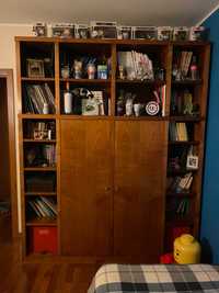 Armário de quarto madeira maciça / estante / roupeiro incorporado