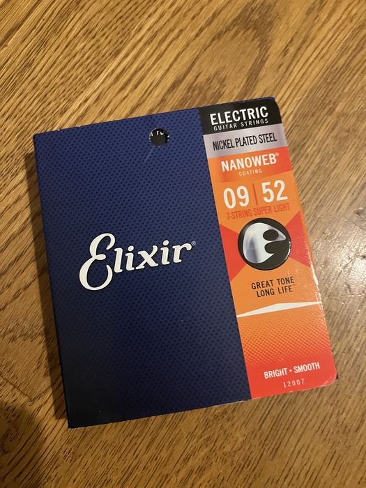 Struny do gitary elektrycznej 7 strunowej 9-52 Elixir 12007