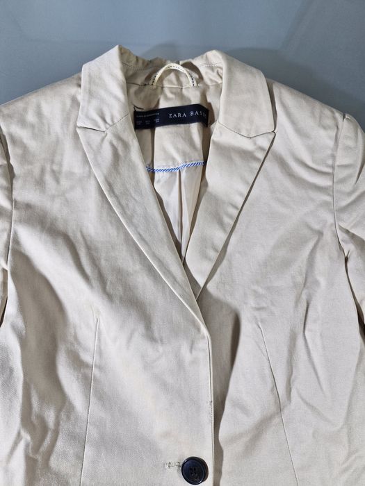 Zara Basic Elegancka Marynarka Beżowa Rozmiar XS