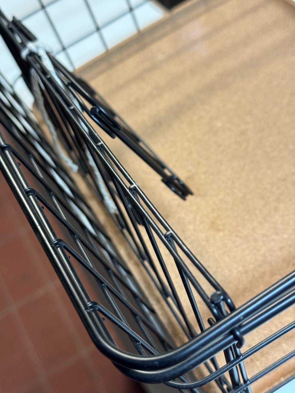 IKEA PLEJA 21823 Metalowy Koszyk Organizer Biurko Czarny Korek | NOWY