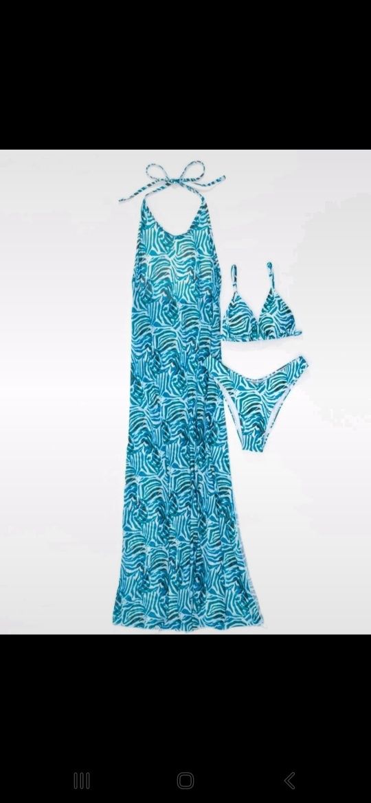 Biquíni Triângulo com Estampado e Saida de Praia Tam: L.