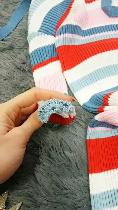 Сукня в'язана в рубчик у смужку