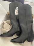 Botas pele pretas Zara