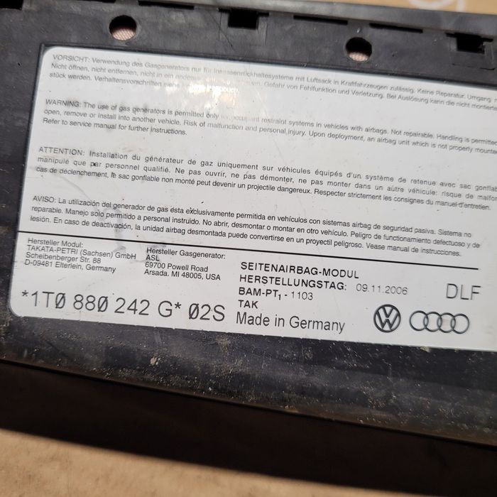 Poduszka powietrzna airbag fotela przód prawy vw Touran I lift 2006r