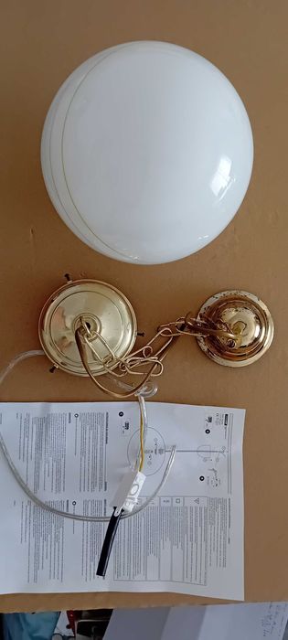 Candeeiro de Teto Vidro e Metal