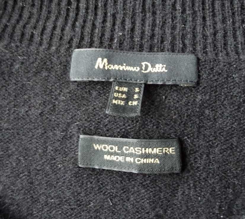 Sweter w serek oversize Massimo Dutti L XL wełna kaszmir