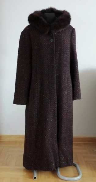 Płaszcz Damski Długi Wełniany Roz.44