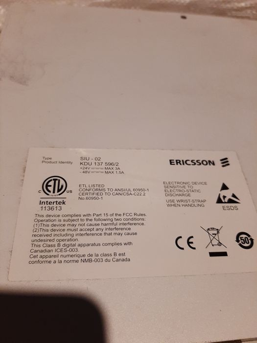 Ericsson Siu-02 KDU 137 596/2 з вентиляторним модулем 128 доступний