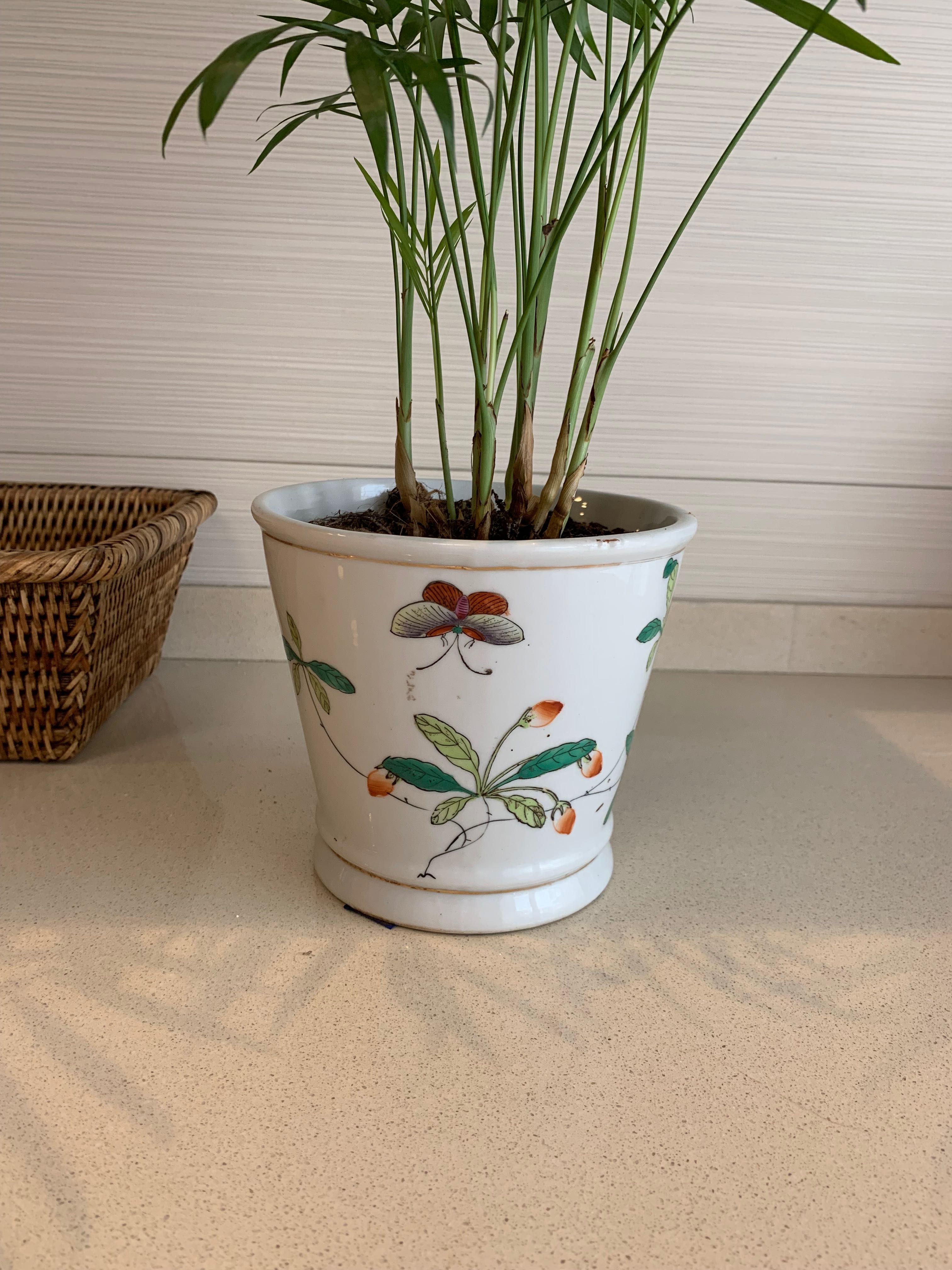 Cache-pot antigo porcelana oriental