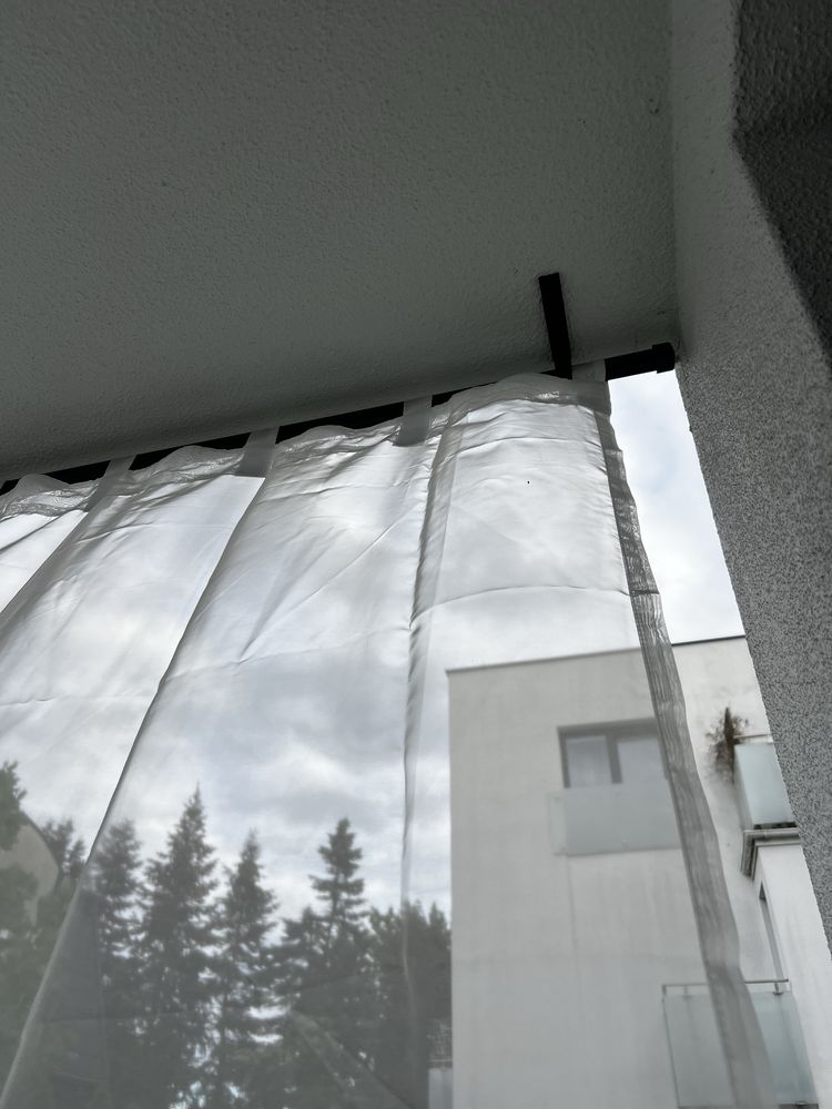 Firany zasłony balkonowe na taras białe 137x213 jak nowe