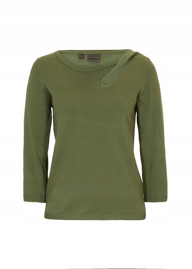 B.P.C sweter khaki z wycięciem r.44/46