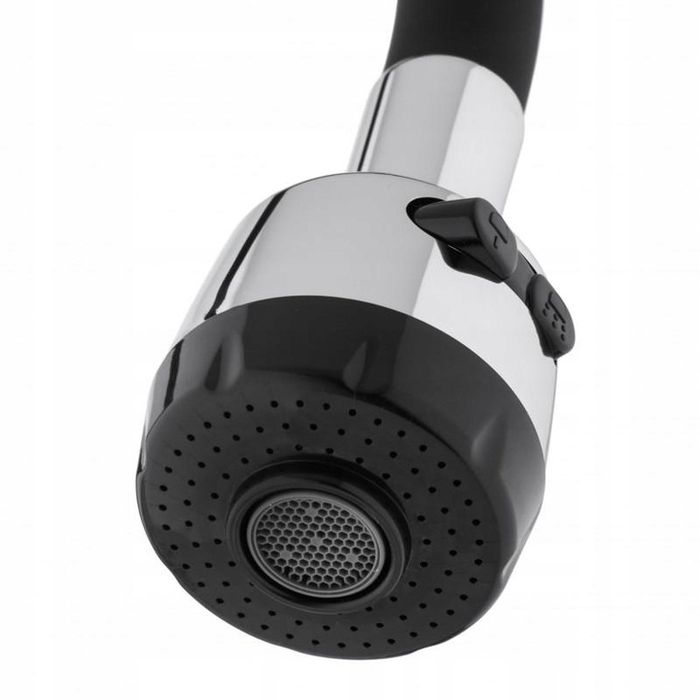 Bateria Kuchenna Ścienna Kran Elastyczna Wylewka Czarna Chrom Retro