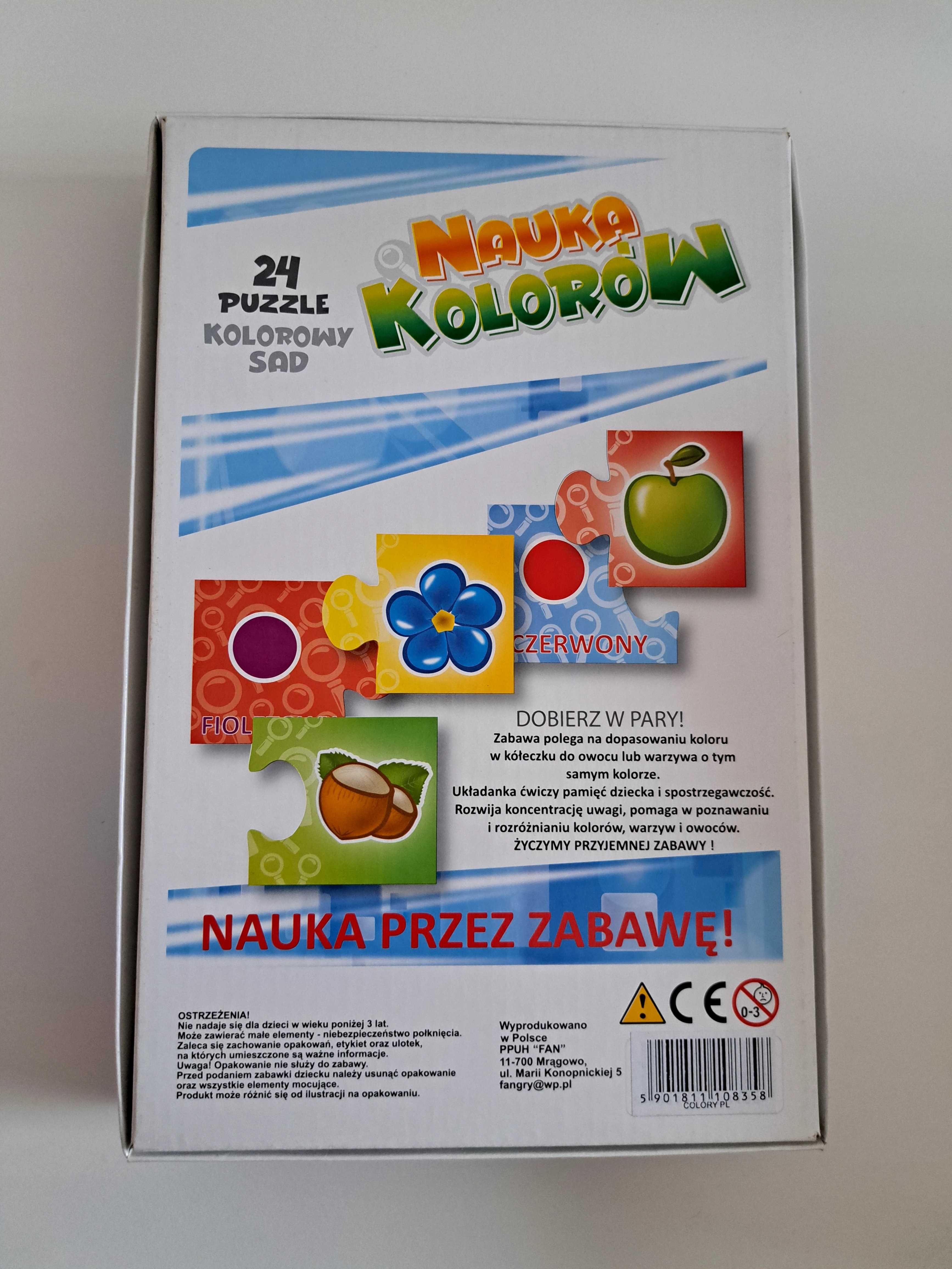 Gra, puzzle Nauka kolorów