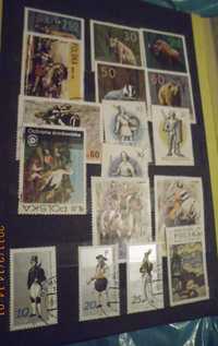Znaczki pocztowe z klaserem (16stron) zapełnione 11 stron znaczkami