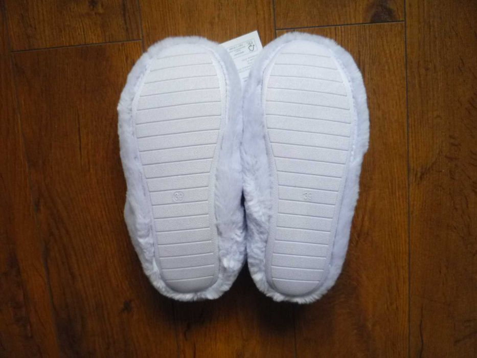 Nowe Cleve 38/39 Kapcie damskie futerko lila fiolet