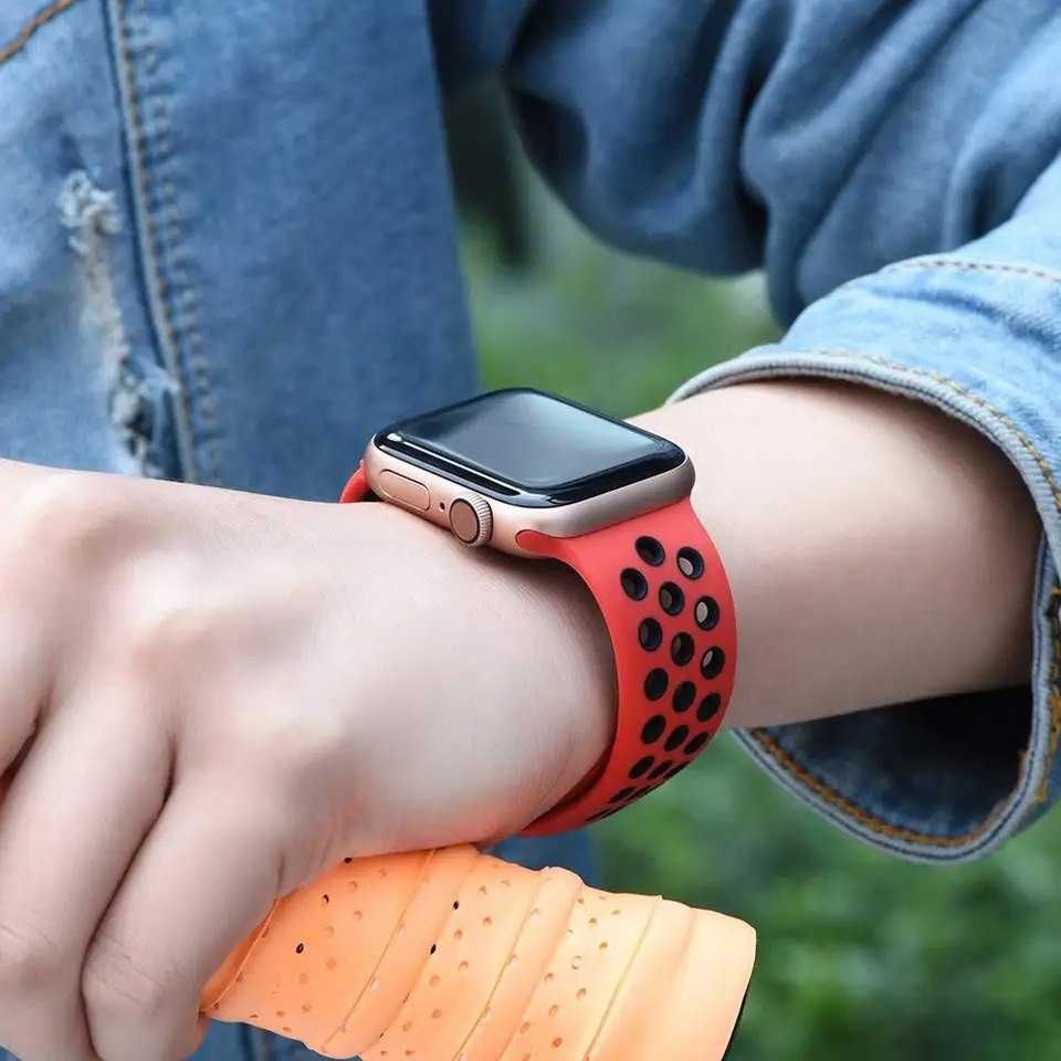 Ремешок Sport Band на Apple Watch на все серии Nike силикон ремінець