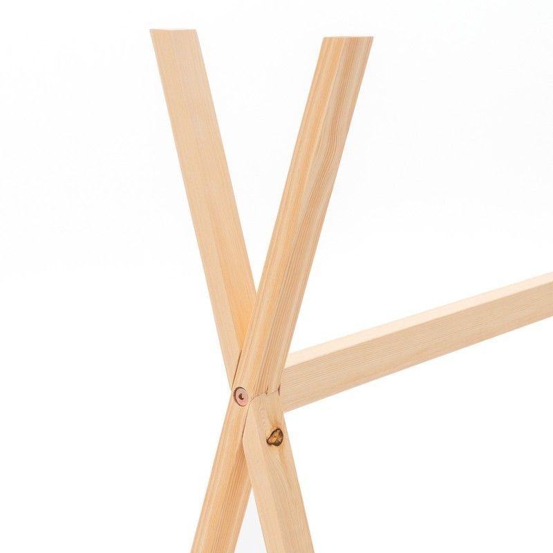 Cama cabaña, 75 x 150,5 x 138 cm, de madera de pino en natural