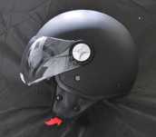 Kask motocyklowy skuter chopper czarny mat L