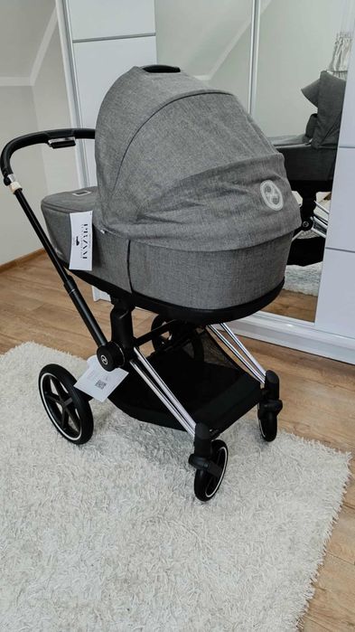 Wózek cybex priam 4.0 chrome Black z gondolą Manhattan grey