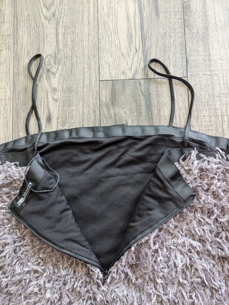 Zara sukienka mini wieczorowa kokarda długi włos